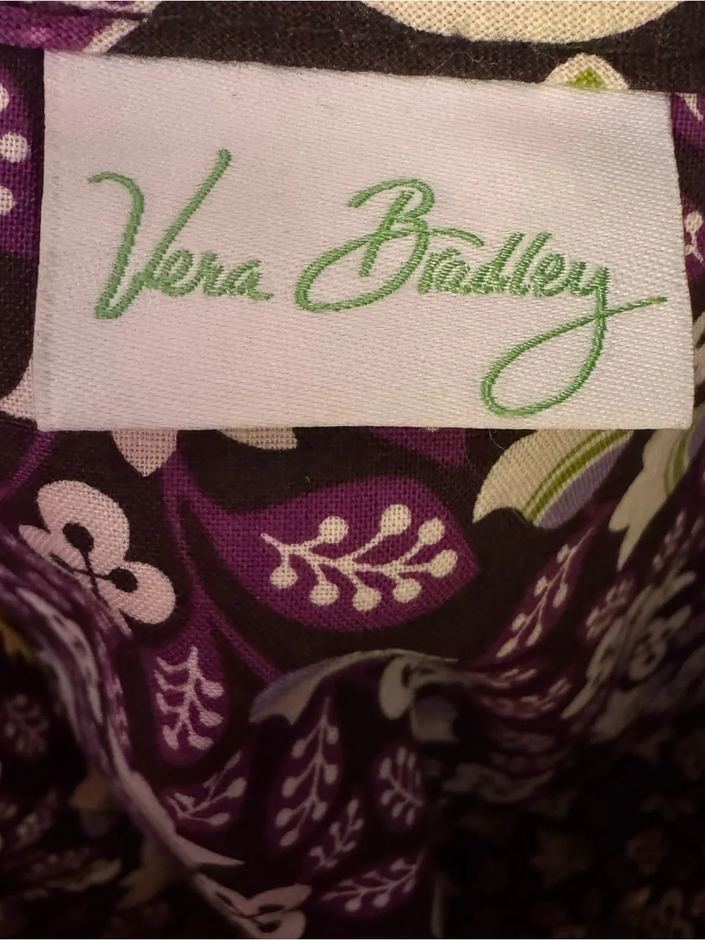 Vera Bradley Plum Petals 3 Piece Toggle Tote Wallet Wristlet Set